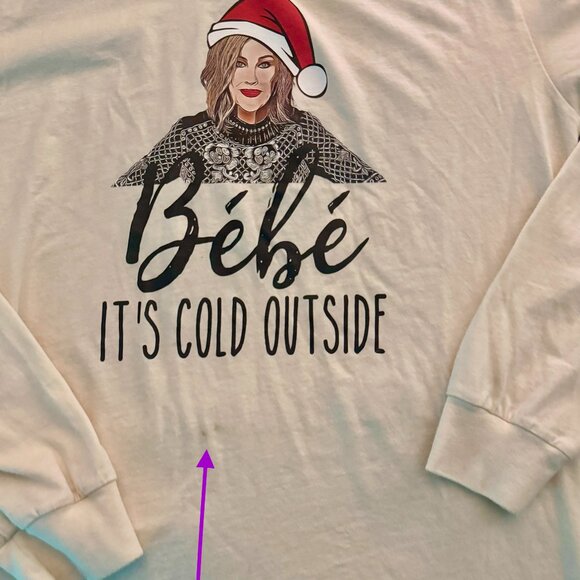 Bebe “It’s Cold Outside” Moira Rose Long Sleeve Tee – Unisex Medium - Picture 6 of 8